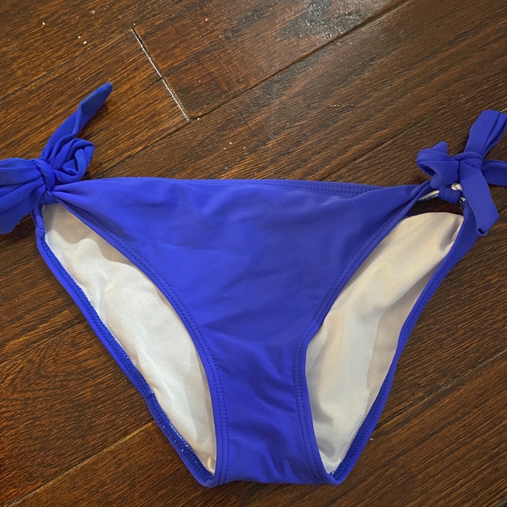 Blue Bikini Bottom with Side Ties
